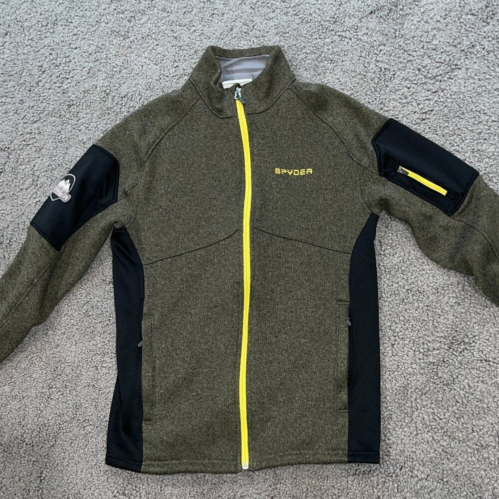 Spyder Men's Empire Full Zip Jacket, Empire Green/Yellow, Size Small - EUC